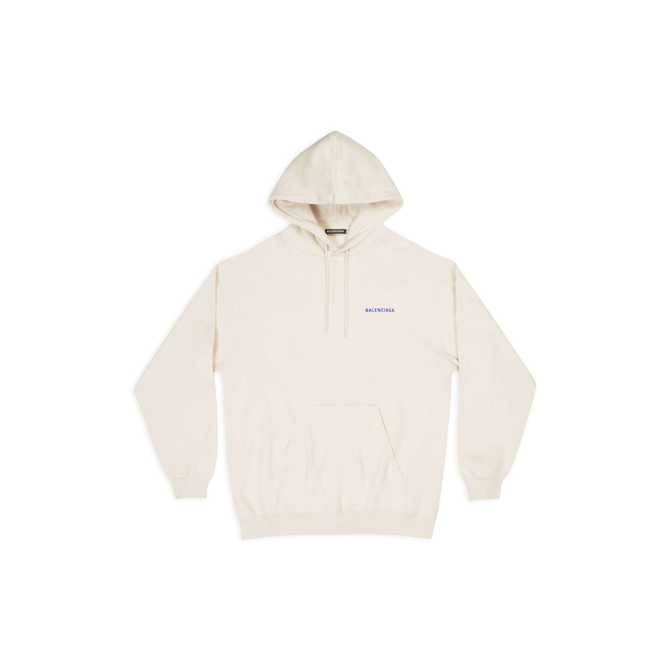 Felpa Con Cappuccio Balenciaga Medium Fit - Crema - Uomo - S - Cotone Biologico