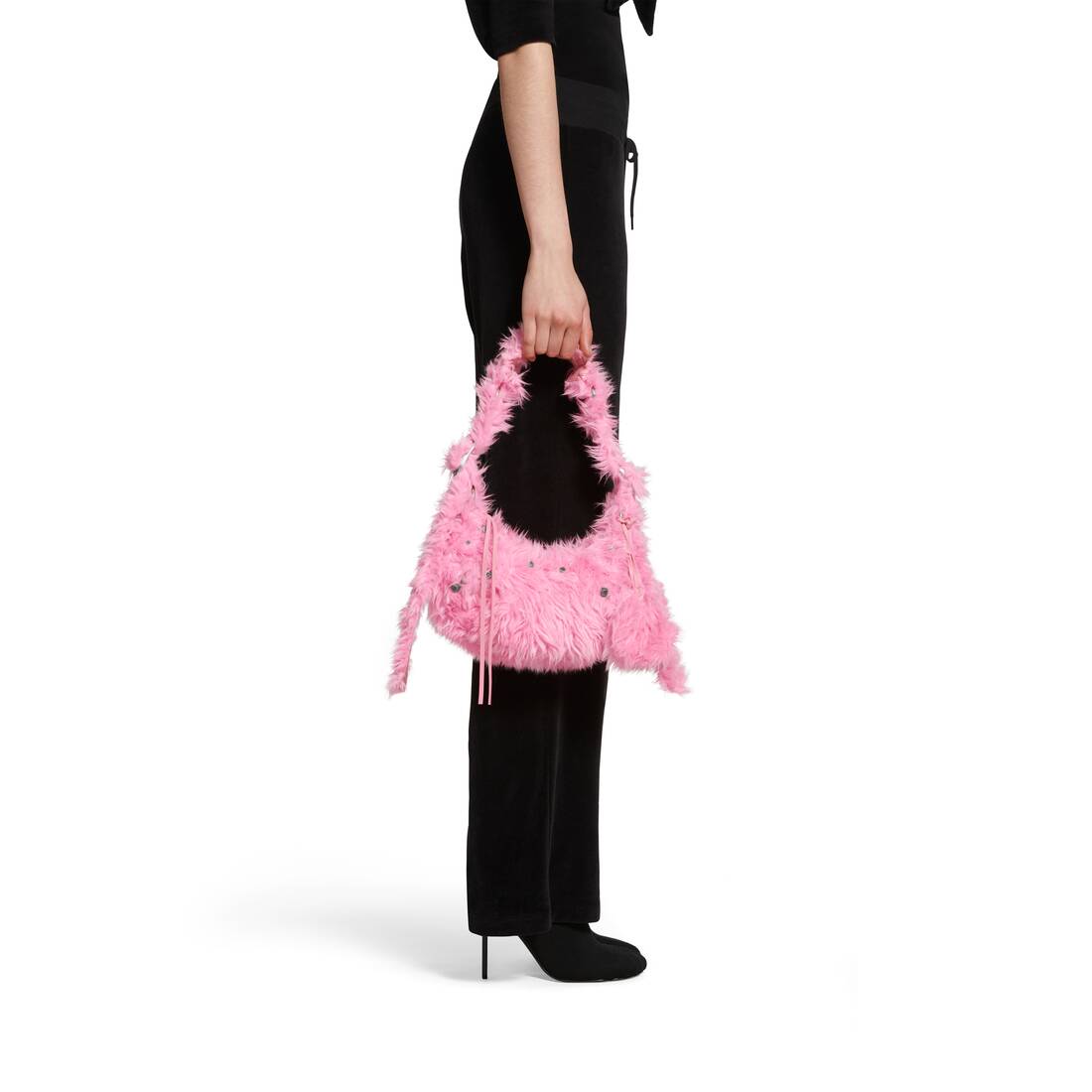 Balenciaga wraps store in pink faux fur to celebrate its Le Cagole it-bag