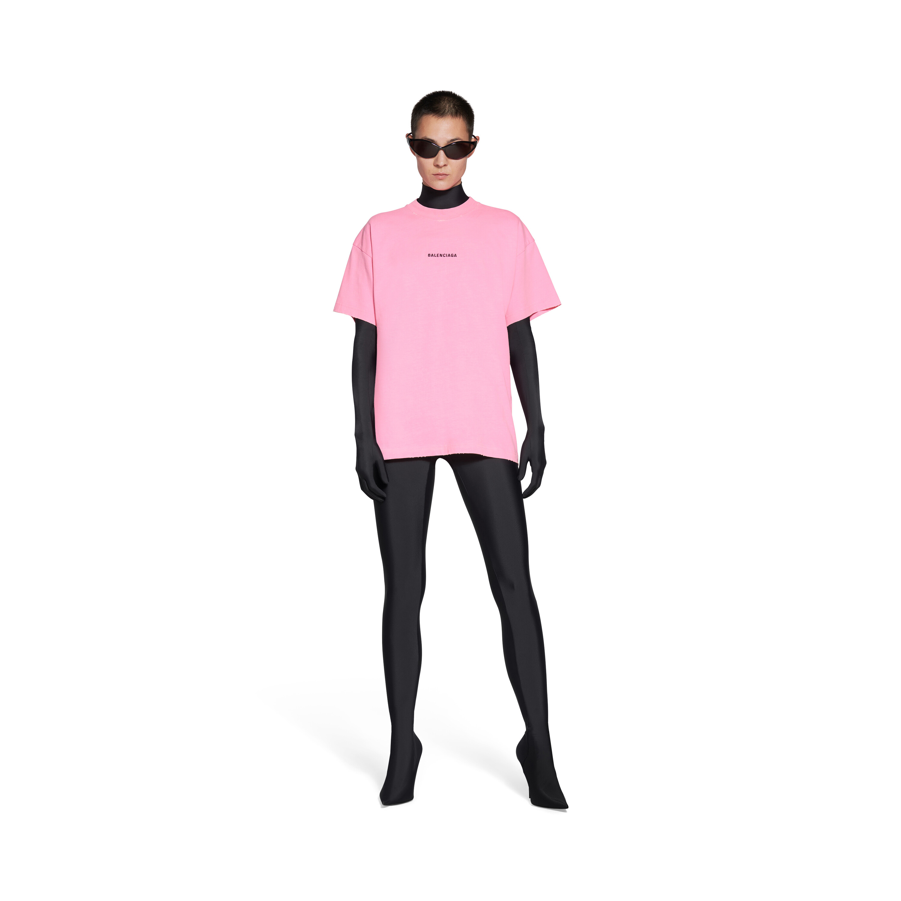 fusie expositie afstuderen Women's Balenciaga Back T-shirt Medium Fit in Fluo Pink | Balenciaga US