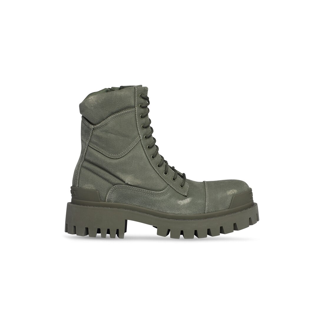 エイジングダメージ加工カーキ緑BALENCIAGA STRIKE COMBAT BOOTS (KHAKI)