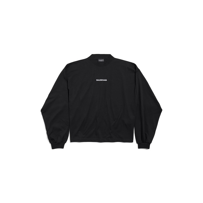 camiseta de manga larga cropped balenciaga back