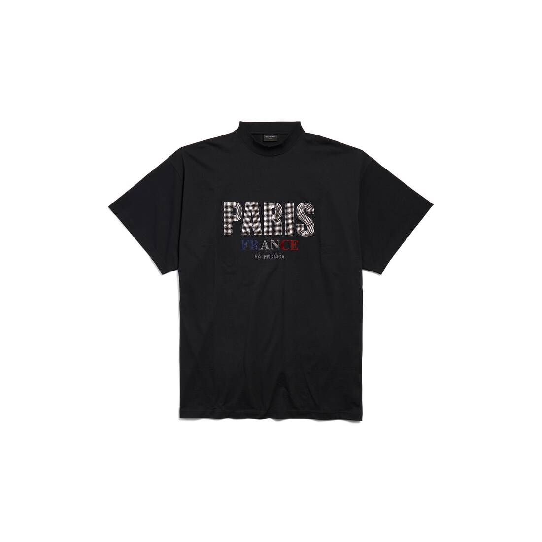 Paris Strass T-shirt Oversized in Black | Balenciaga US