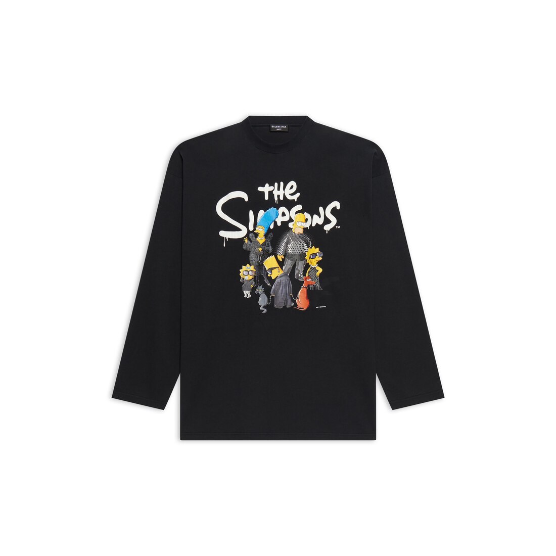 Men's The Simpsons Tm & © 20th Television Long Sleeve T-shirt Oversized in Black Men's The Simpsons Tm & © 20th Television Long Sleeve T-shirt Oversized in Black