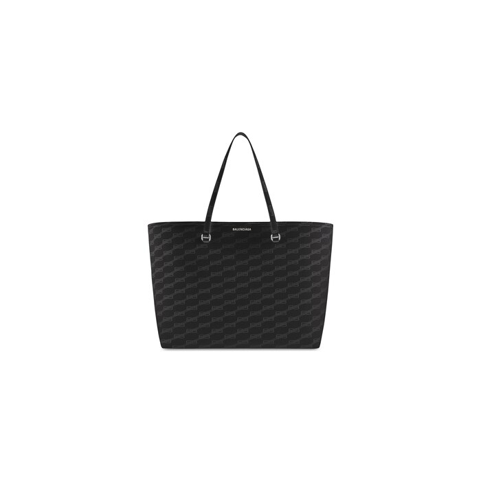 borsa shopper signature large east-west bag in tela rivestita bb monogram