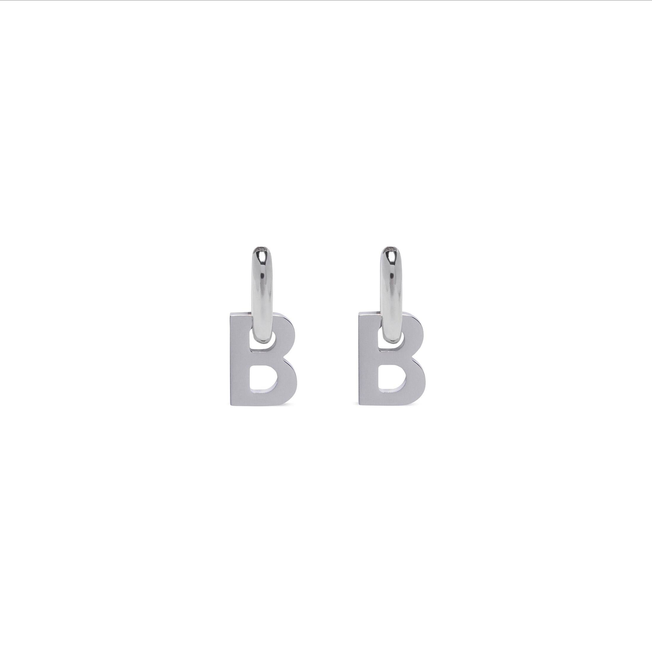 Balenciaga B Chain XL Earrings - Silver - Woman - Brass