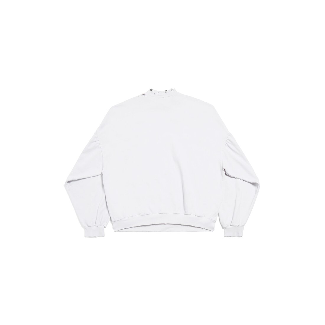 Pierced Round Sweatshirt Oversized in White | Balenciaga US