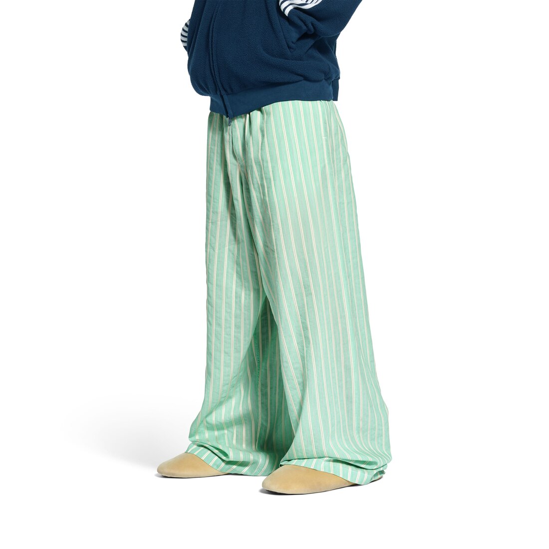 Large Pyjama Pants in Green/white | Balenciaga US