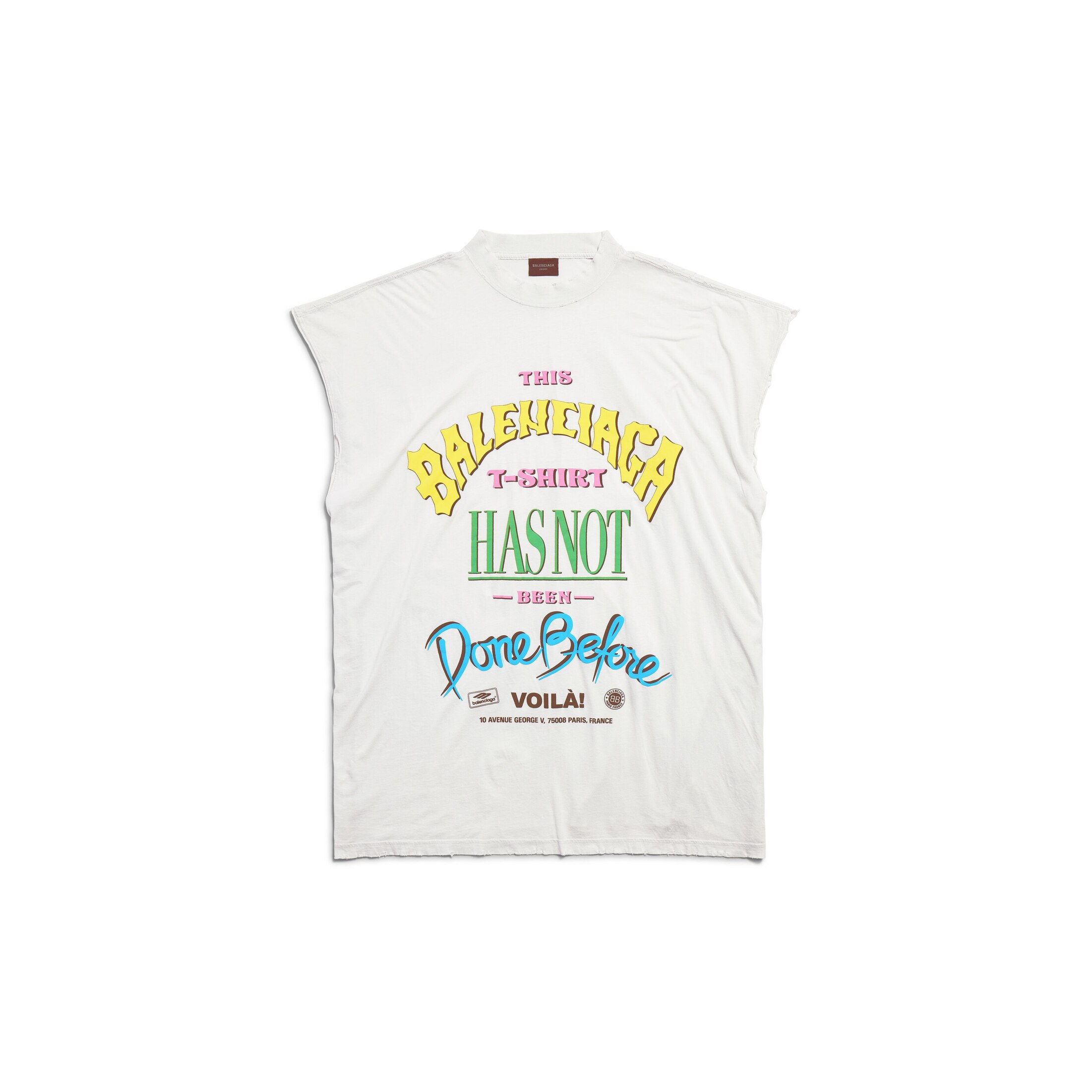 Balenciaga Not Been Done Sleeveless T-Shirt Oversized - White - Unisex - 3 - Cotton