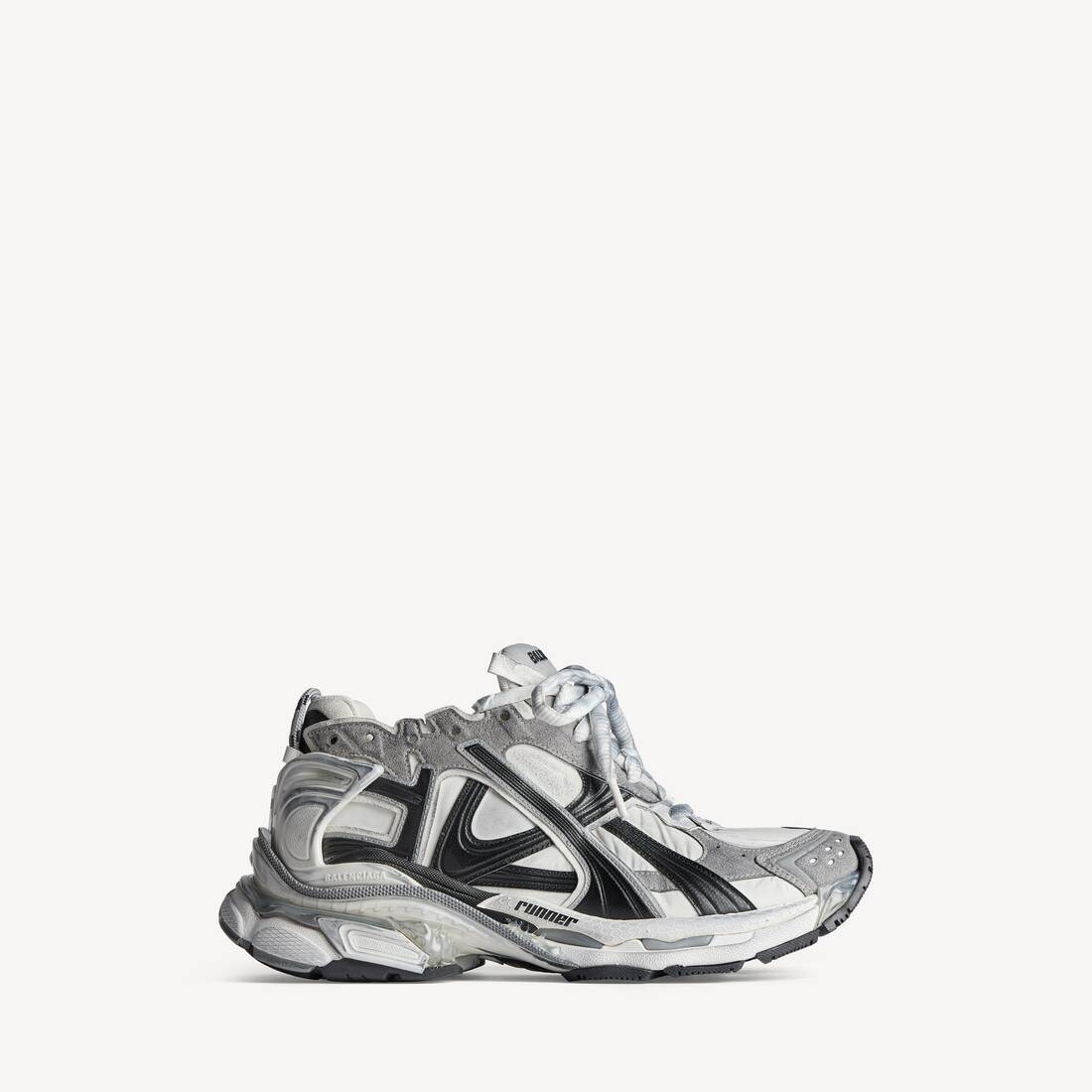 Men's Runner Sneaker in Grey/white/black Balenciaga US