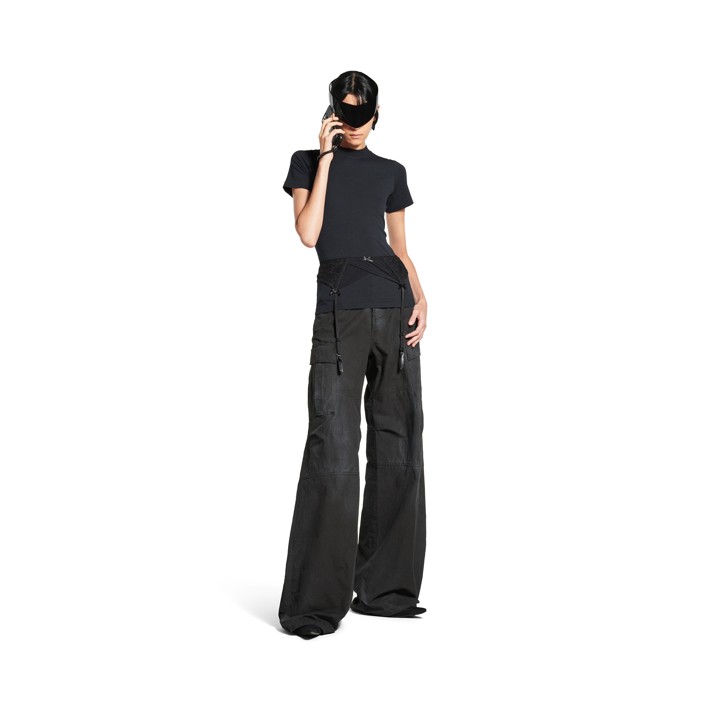 Women's Lingerie T-shirt in Faded Black | Balenciaga US Women's Lingerie T-shirt in Faded Black | Balenciaga US