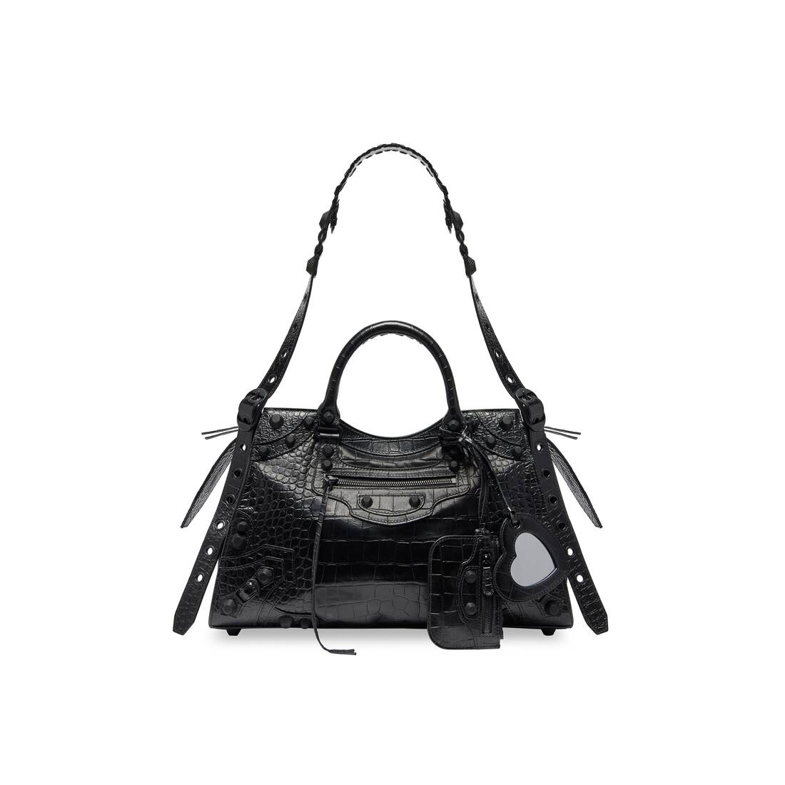 Panter det er smukt tommelfinger Women's Neo Cagole City Handbag Crocodile Embossed in Black | Balenciaga US