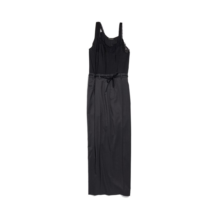 patched slip dress