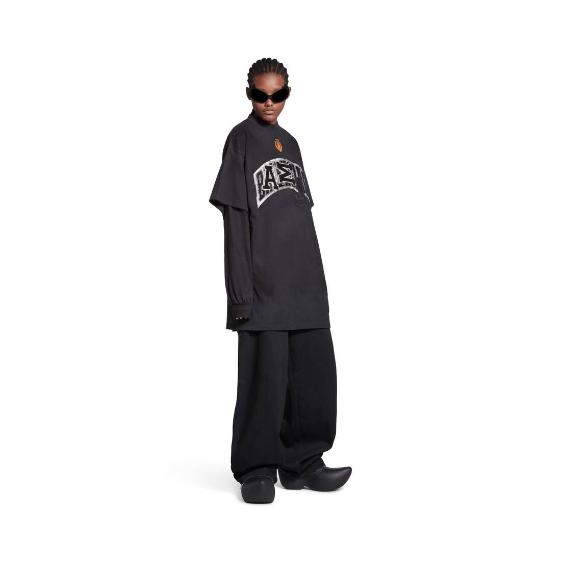 Skater T シャツ オーバーサイズ で 杢ブラック | Balenciaga JP