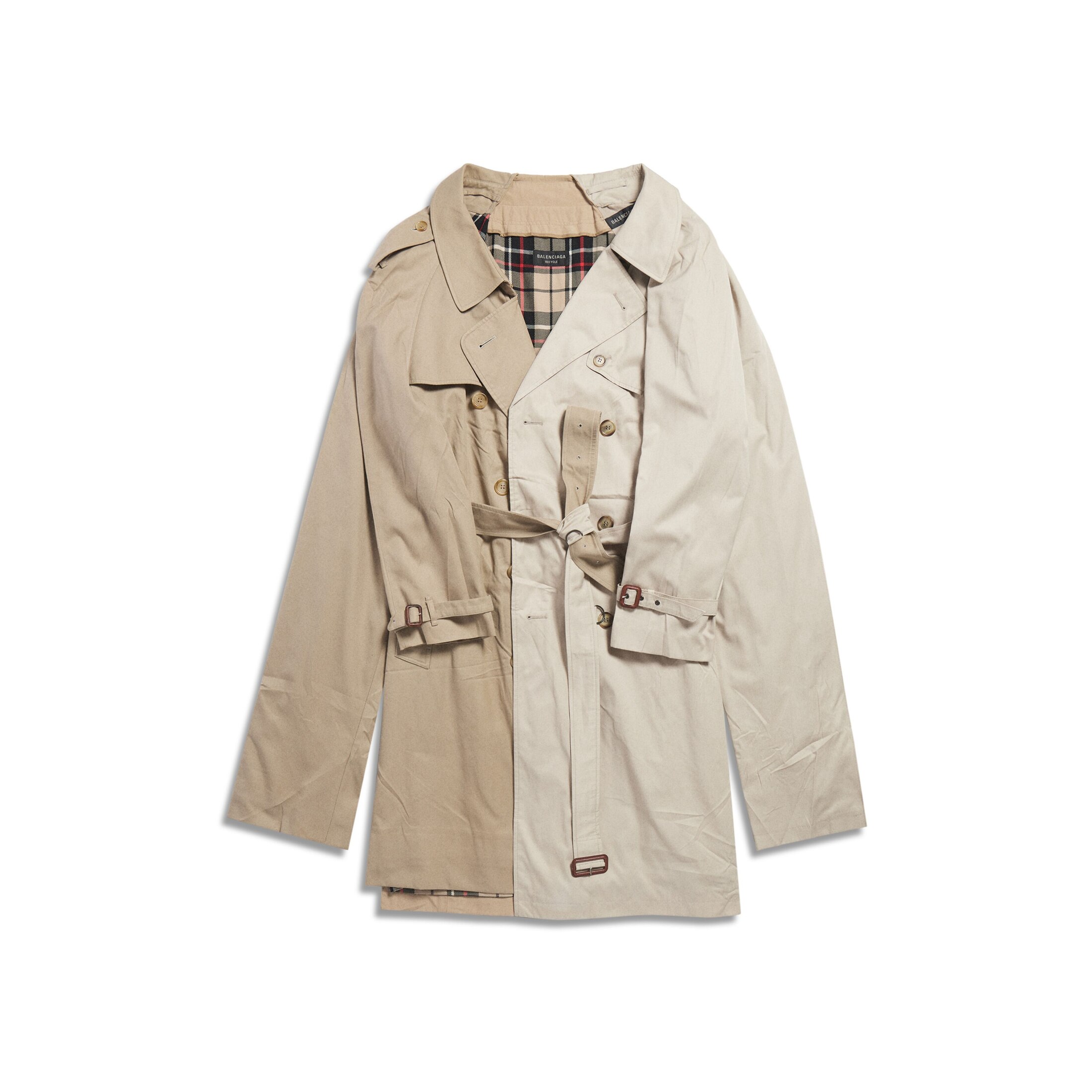 Balenciaga Double Sleeve Trench - Beige - Unisex - M - Cotton