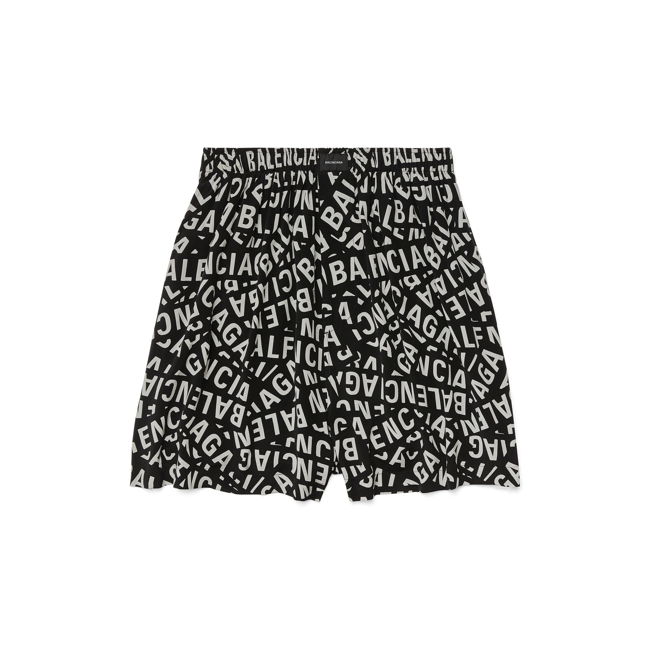 Balenciaga Short Stile Pigiama Logo Strips - Nero - Uomo - 48 - Cupro & Viscosa