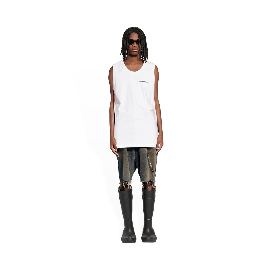 BALENCIAGA UNISEX Political Campaign Tshirt Dirty White   MAISONDEFASHIONCOM