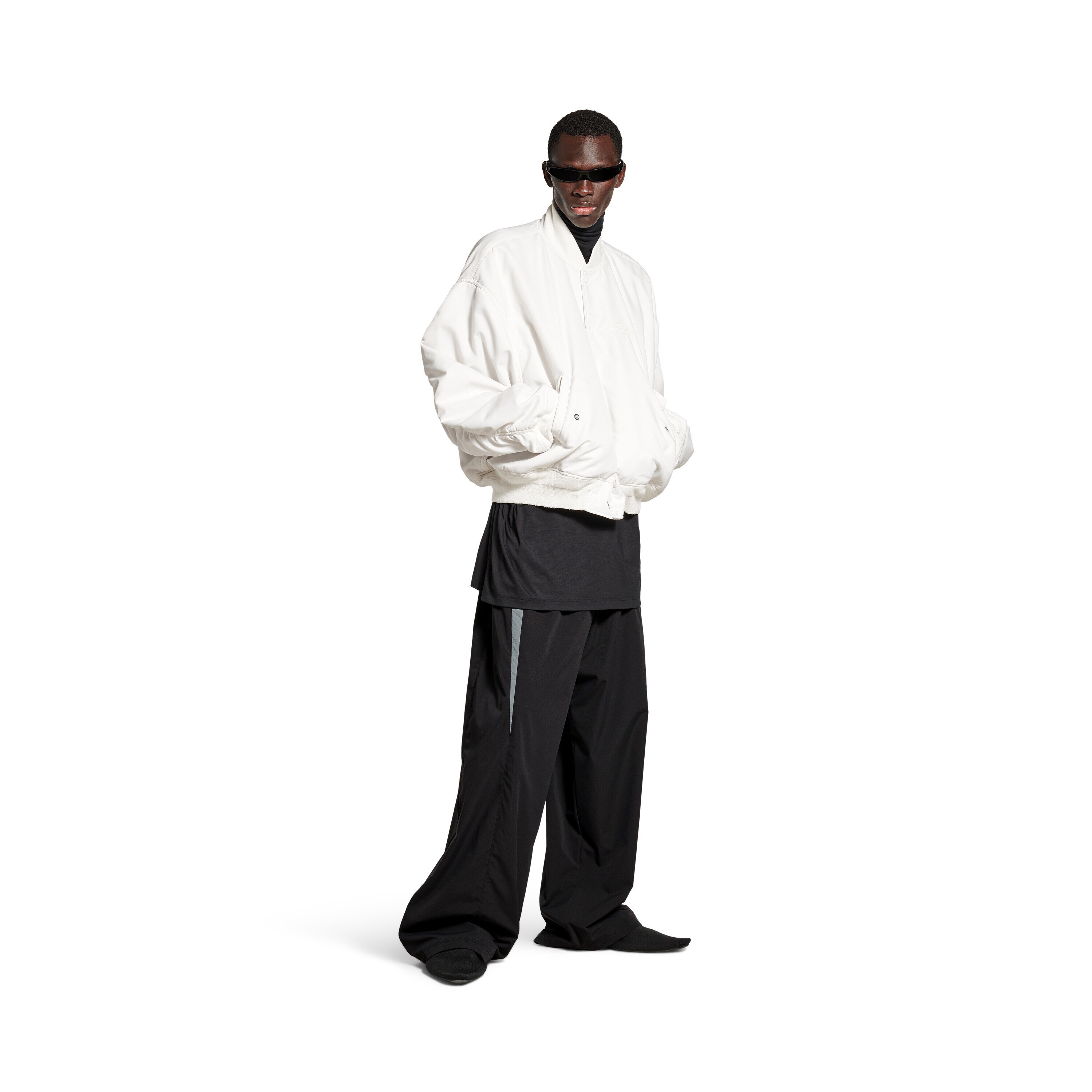 Men's Loop Sports Icon Varsity Jacket in White | Balenciaga US
