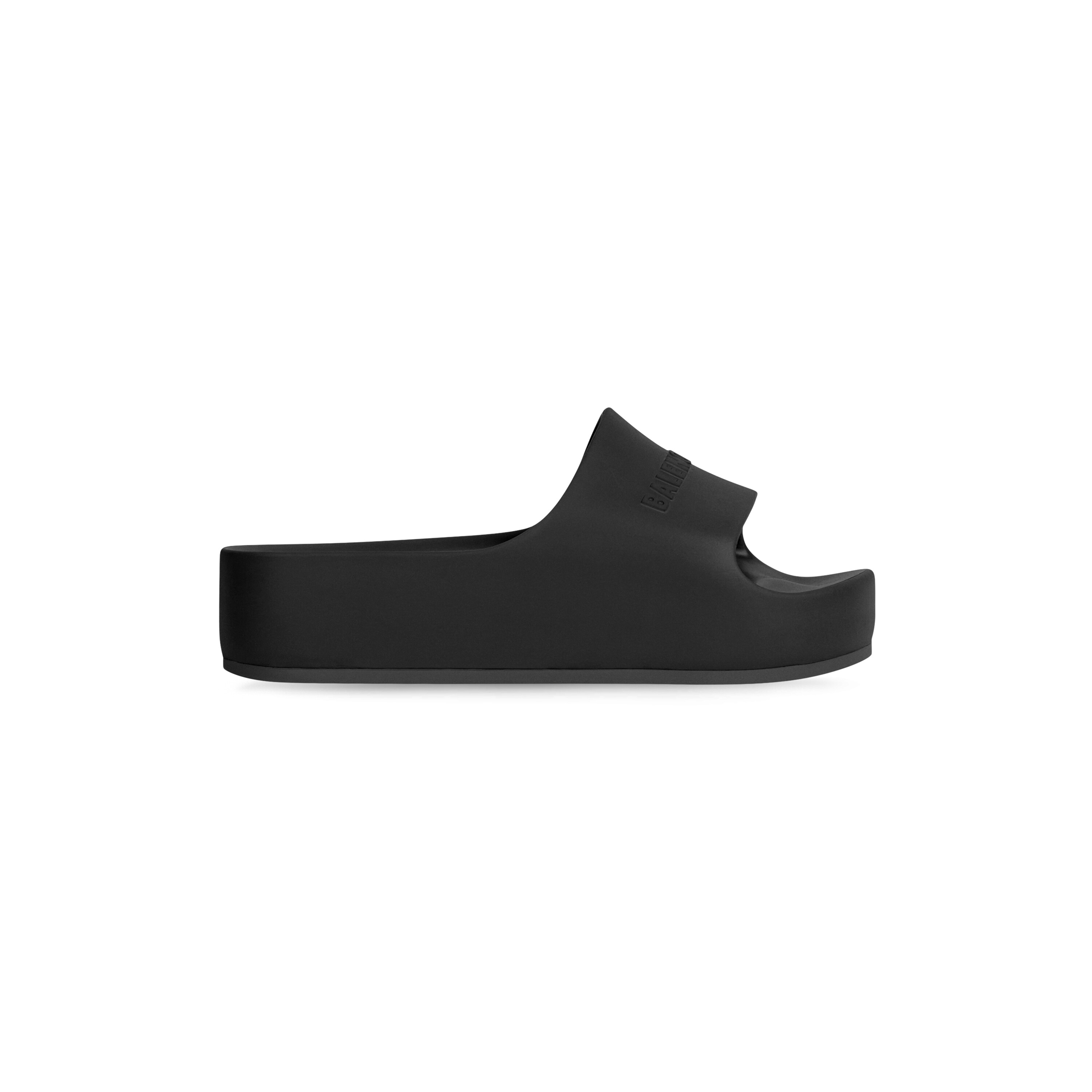375 Women039s Balenciaga Logo Pool Slides Flat Sandals Slippers Black  US 9 39 EU  eBay