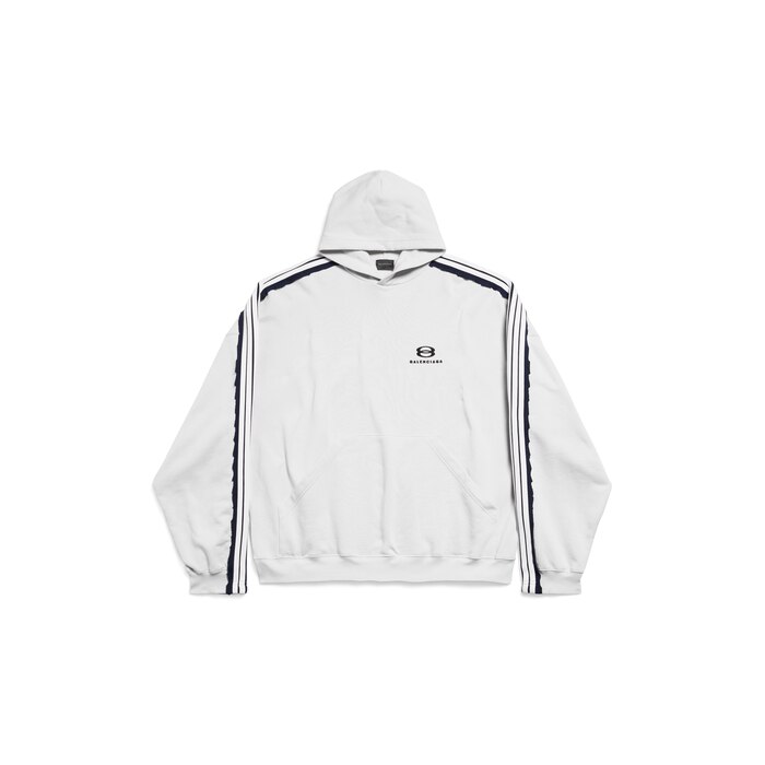 Men's New Balenciaga Back Hoodie Medium Fit in Light Grey