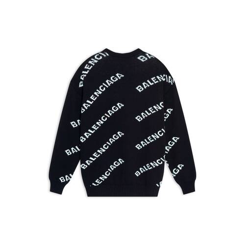 boleto General Grave Women's Allover Logo Sweater in Black | Balenciaga US
