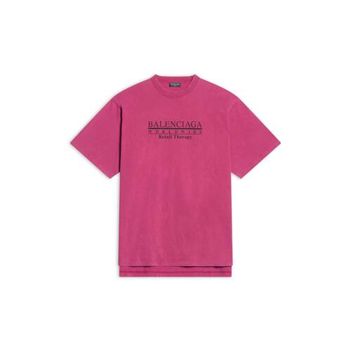 Men's Retail Therapy Slit T-shirt in Red | Balenciaga US