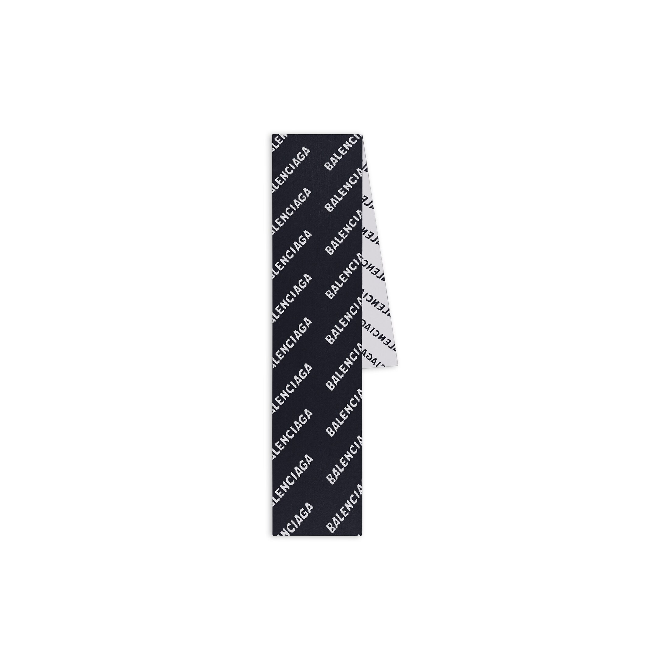 Balenciaga Allover Logo Scarf - Black - Woman - Virgin Wool