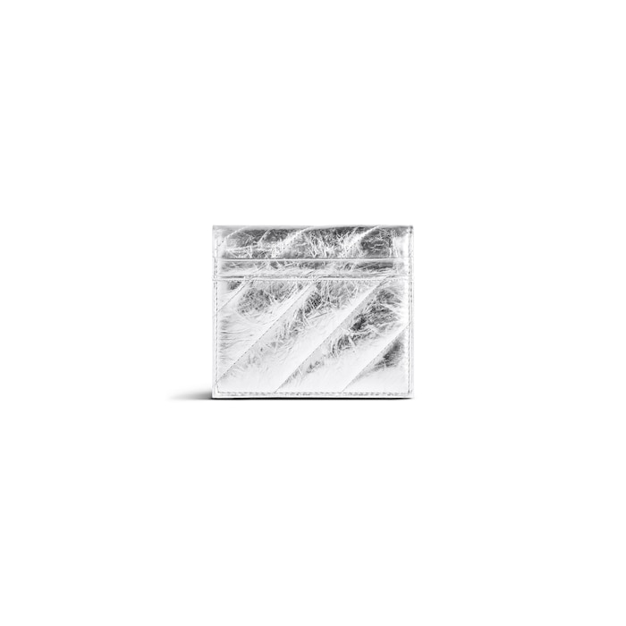 crush flap coin and card holder metallized quilted