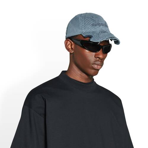 Laser Destroyed Cap in Faded Blue | Balenciaga US