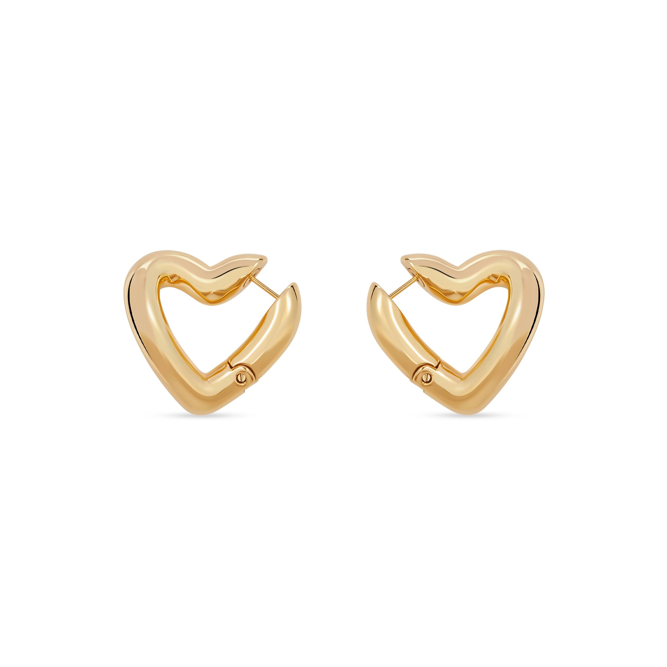 Balenciaga Loop Heart Earrings - Gold - Woman - Copper