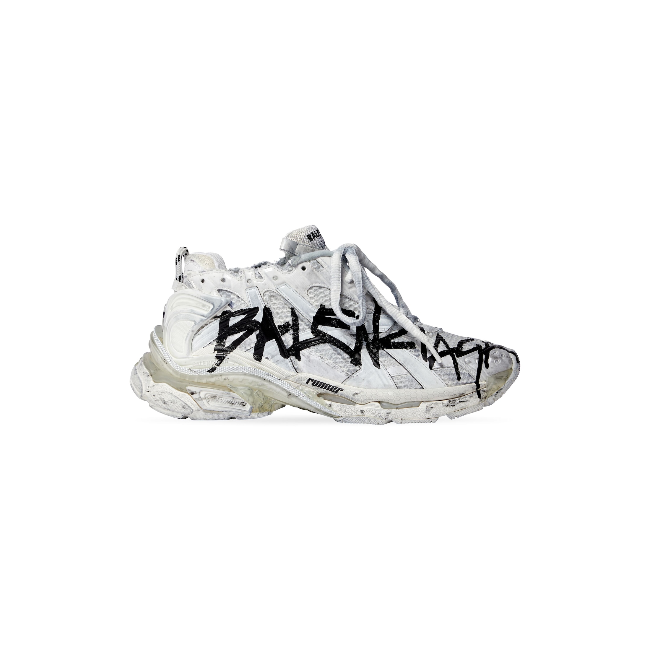 Balenciaga Zapatillas Runner Graffiti - Blanco - Mujer - 40 - Poliuretano, Poliéster