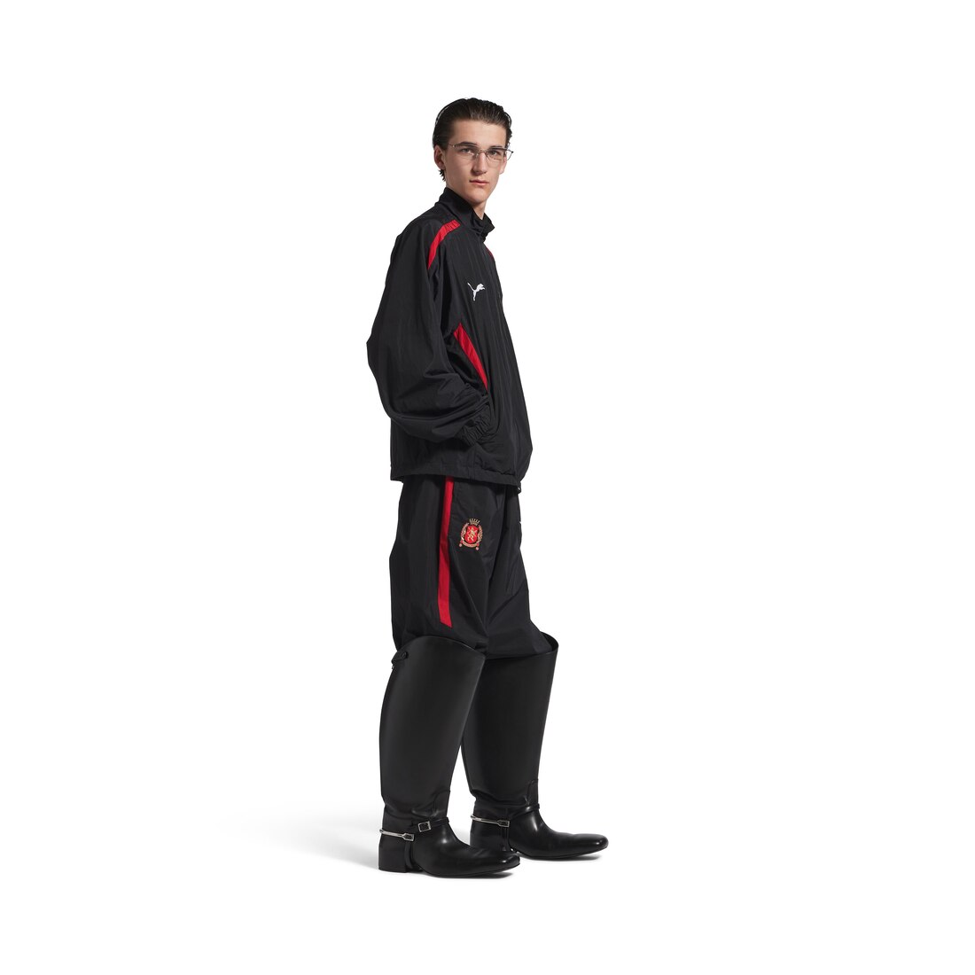 Balenciaga I Puma Tracksuit Jacket in Black/red
