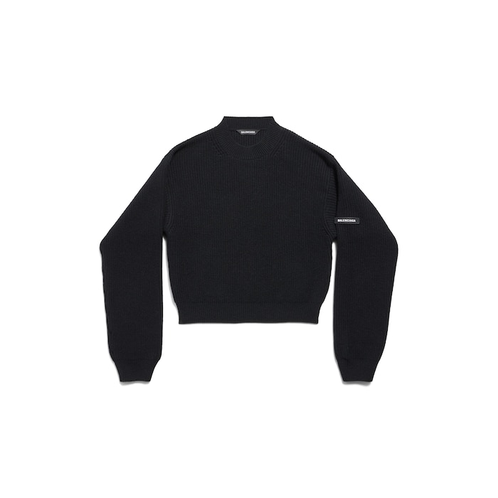 patch cropped sweater