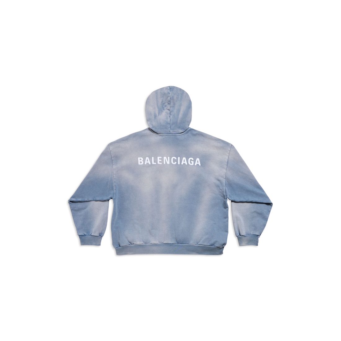 Balenciaga Back Hoodie ミディアムフィット で 杢ブルー