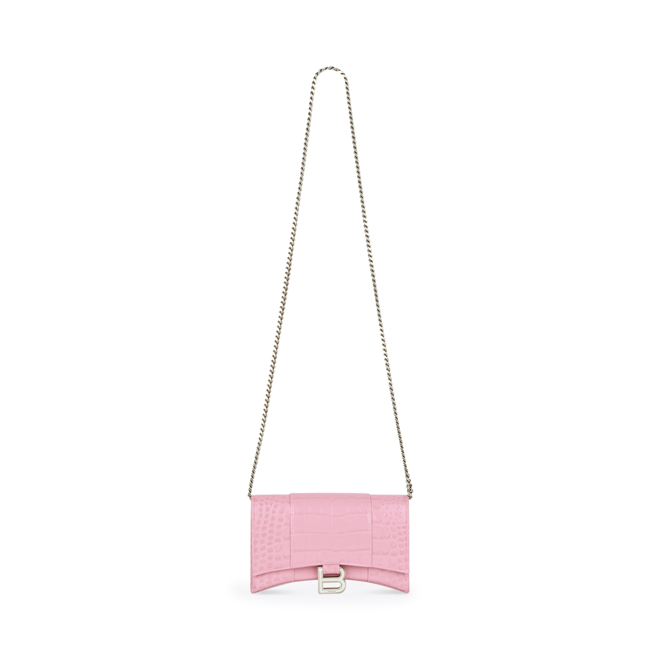 hourglass wallet on chain crocodile embossed