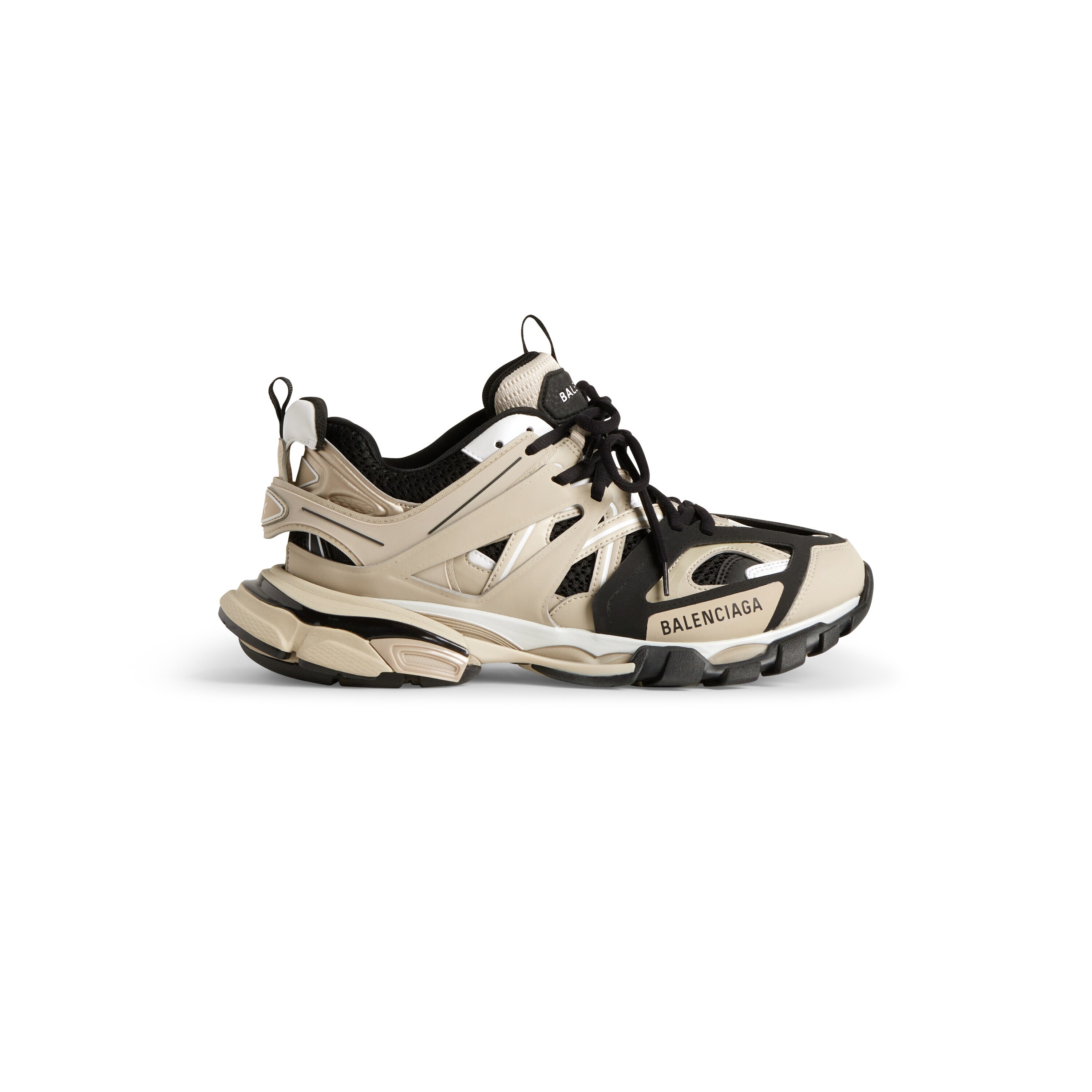 Men's Track Sneaker  in Beige/black