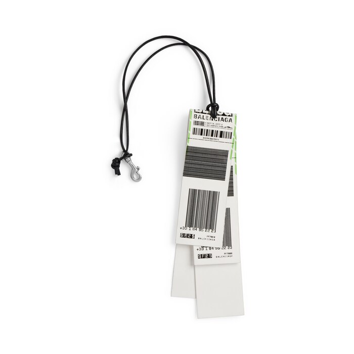 Charm/keychain Train Ticket  in White/black/pink