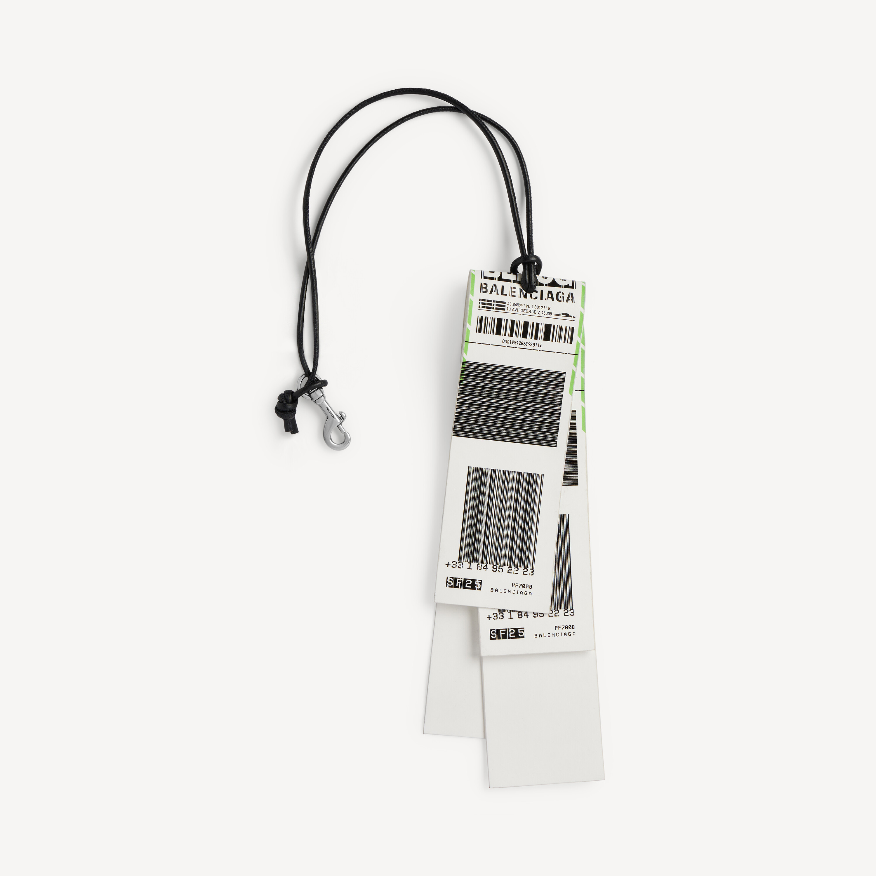 Charm/keychain Baggage Sticker in White/black/green