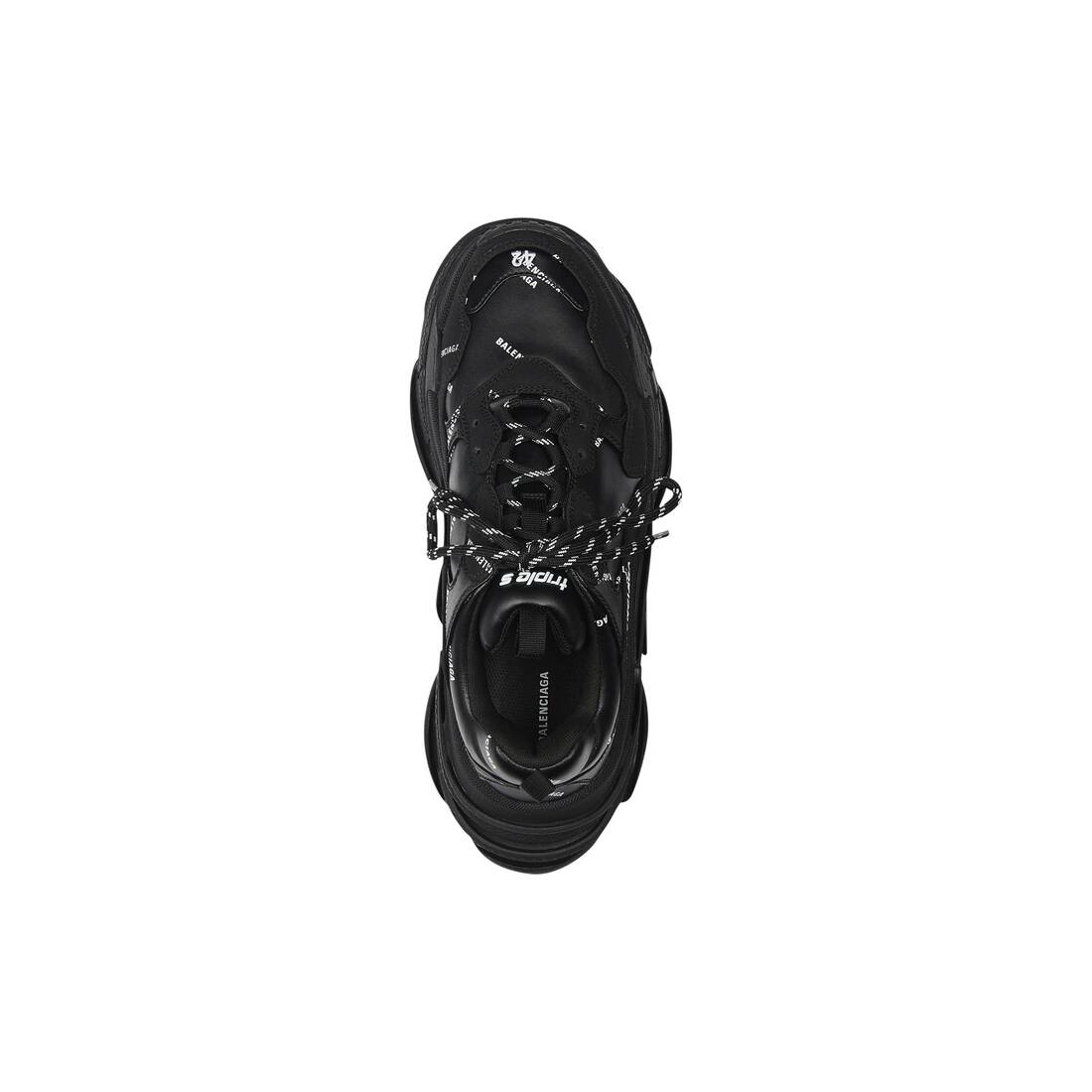 Balenciaga Triple S Allover Logo Black Men's - 536737 W2FA1 1090 - US