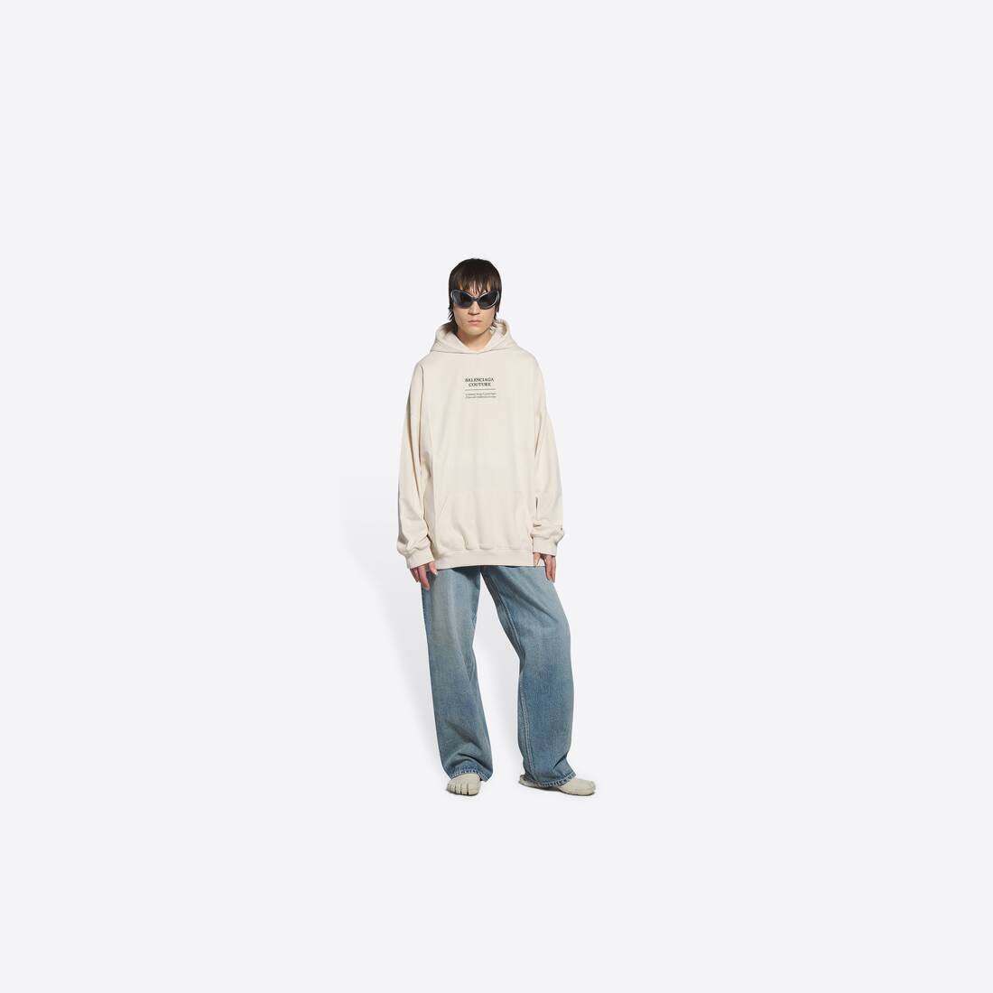Couture Boxy Hoodie in Beige