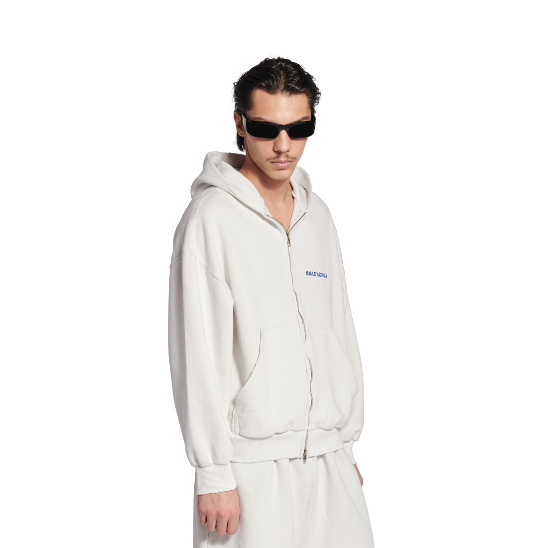 【BALENCIAGA】レギュラーフィット フーディ ホワイト の ウィメンズ Balenciaga Back Hoodie レギュラー