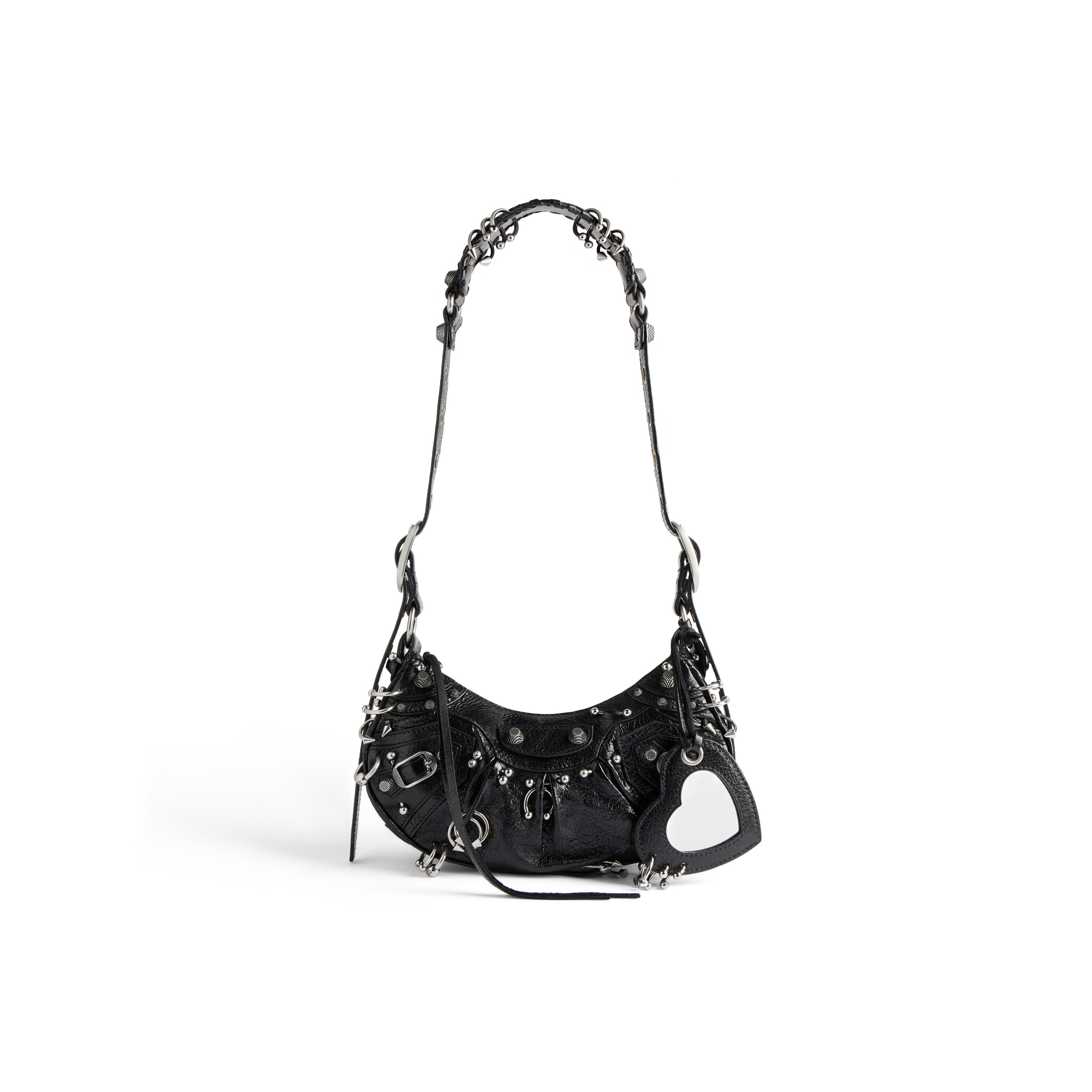Women's Le Cagole Xs Shoulder Bag With Piercings in Black | Balenciaga US