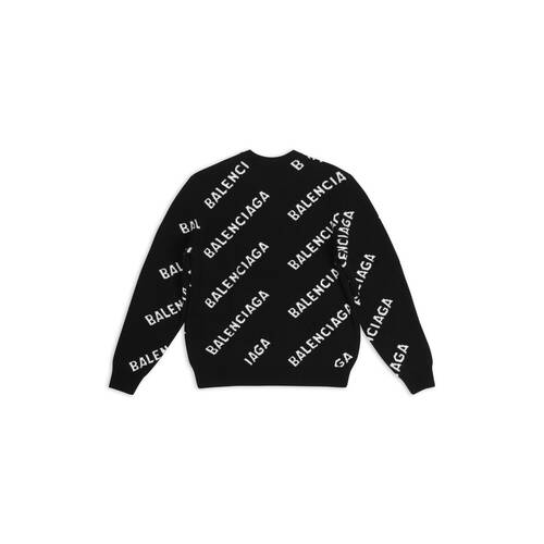 Men's Allover Logo Sweater in Black | Balenciaga US