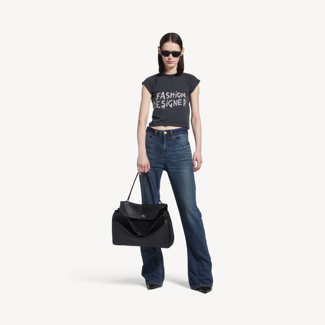 발렌시아가 여성 블랙 로데오 라지 핸드백 7897442AA4U1000