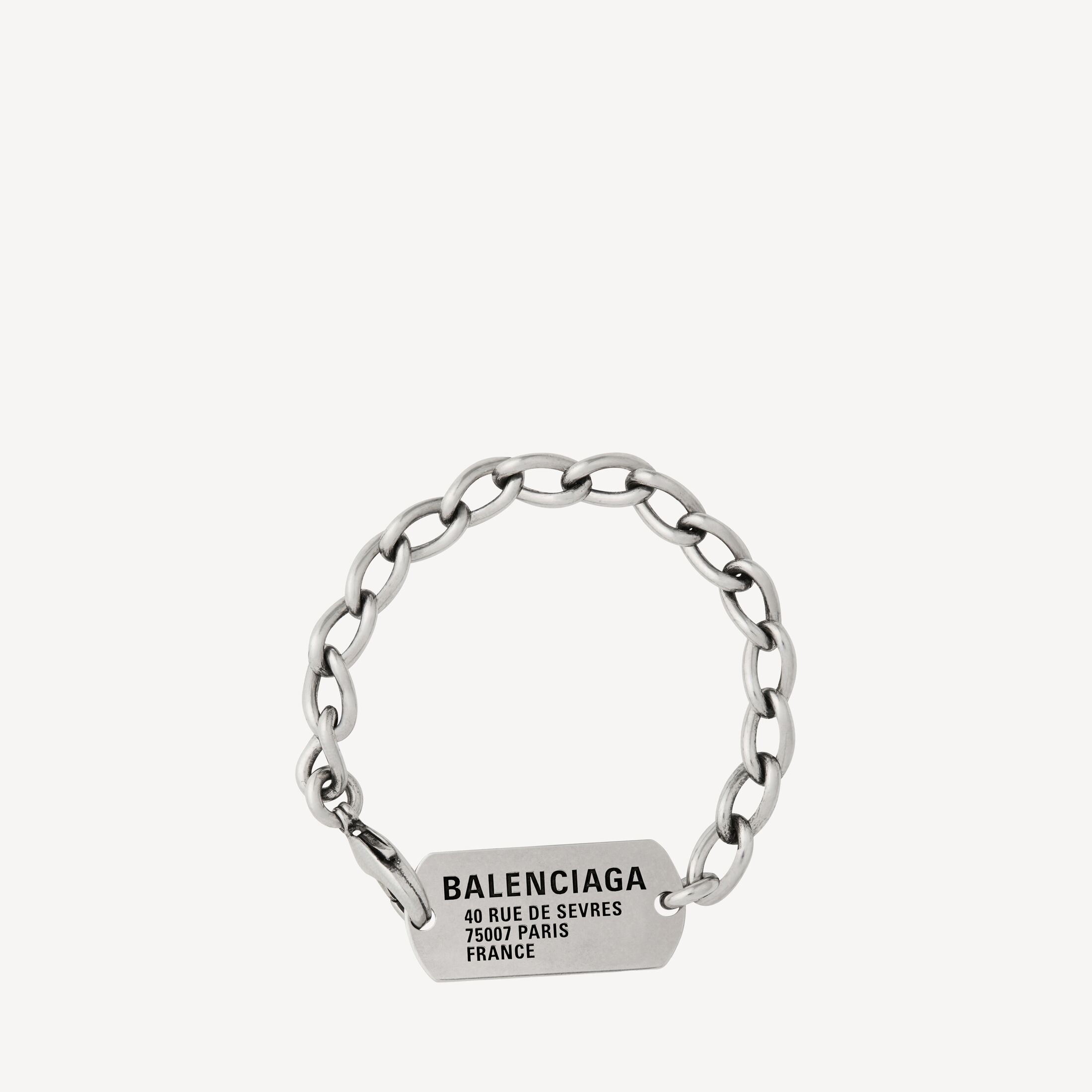 Balenciaga Tags Bracelet - Silver - Man - M - Brass