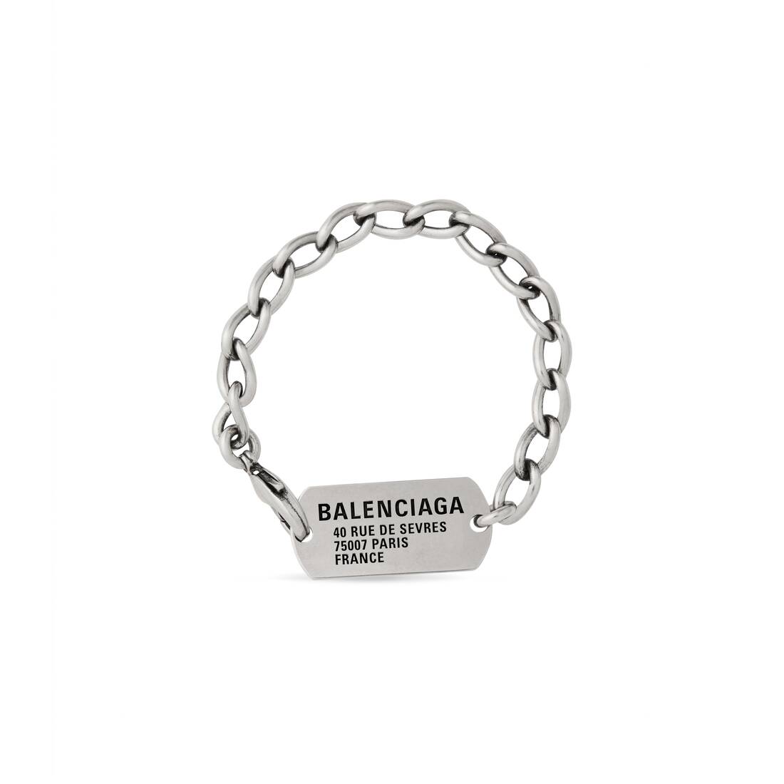 Men's Tags Bracelet in Antique Silver | Balenciaga US