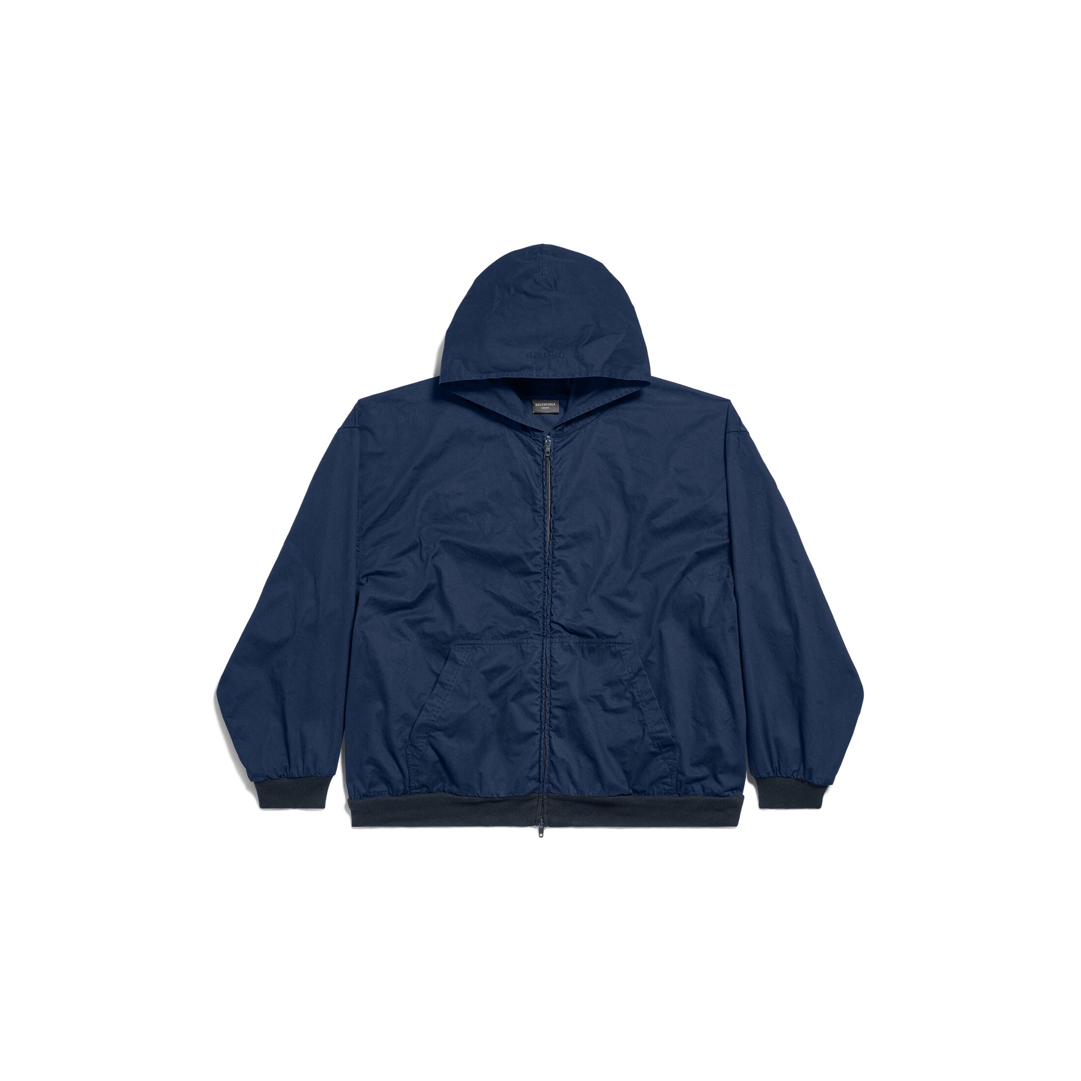 Balenciaga Zip-Up Hoodie Large Fit - Blue - Unisex - - Cotton