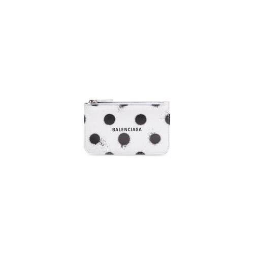 cash large ロング コイン＆カードホルダー　スプレー ドットプリント スムースカーフスキン 