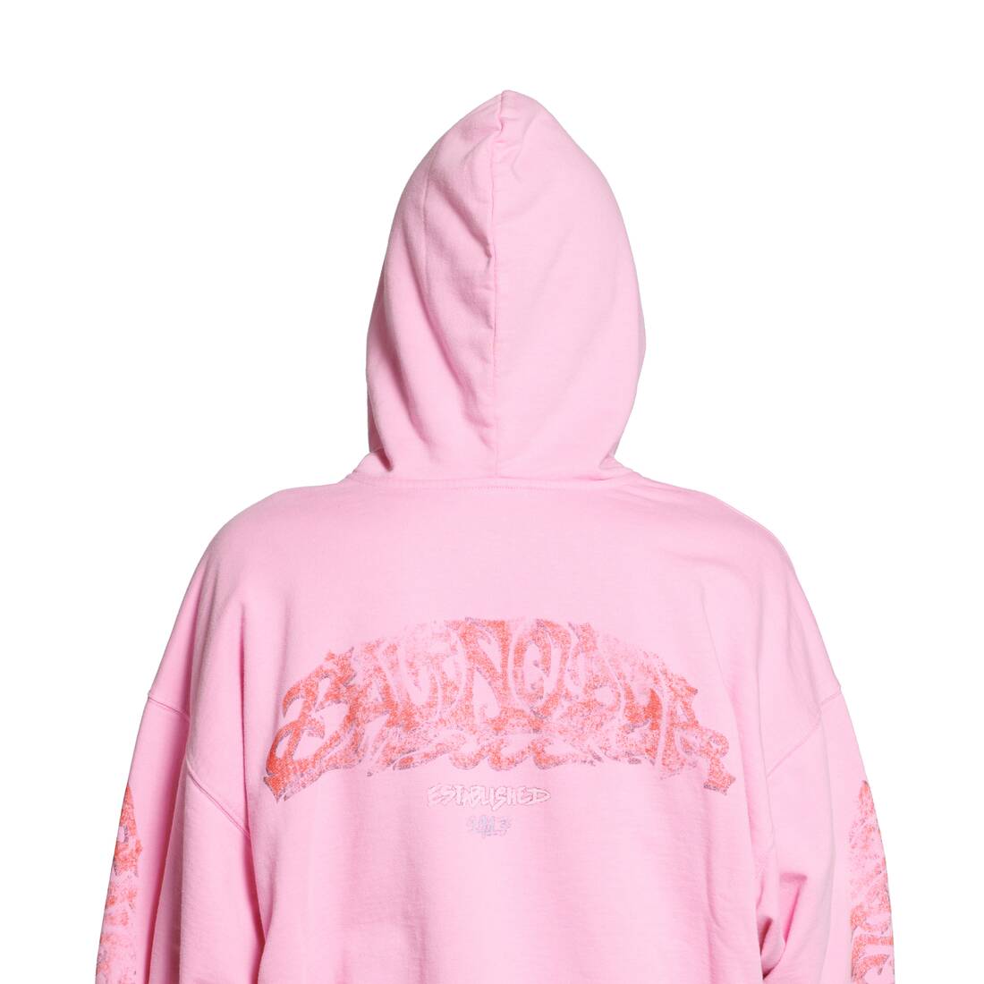 Balenciaga Pink Small Fit Sponsor Logo Hoodie – BlackSkinny