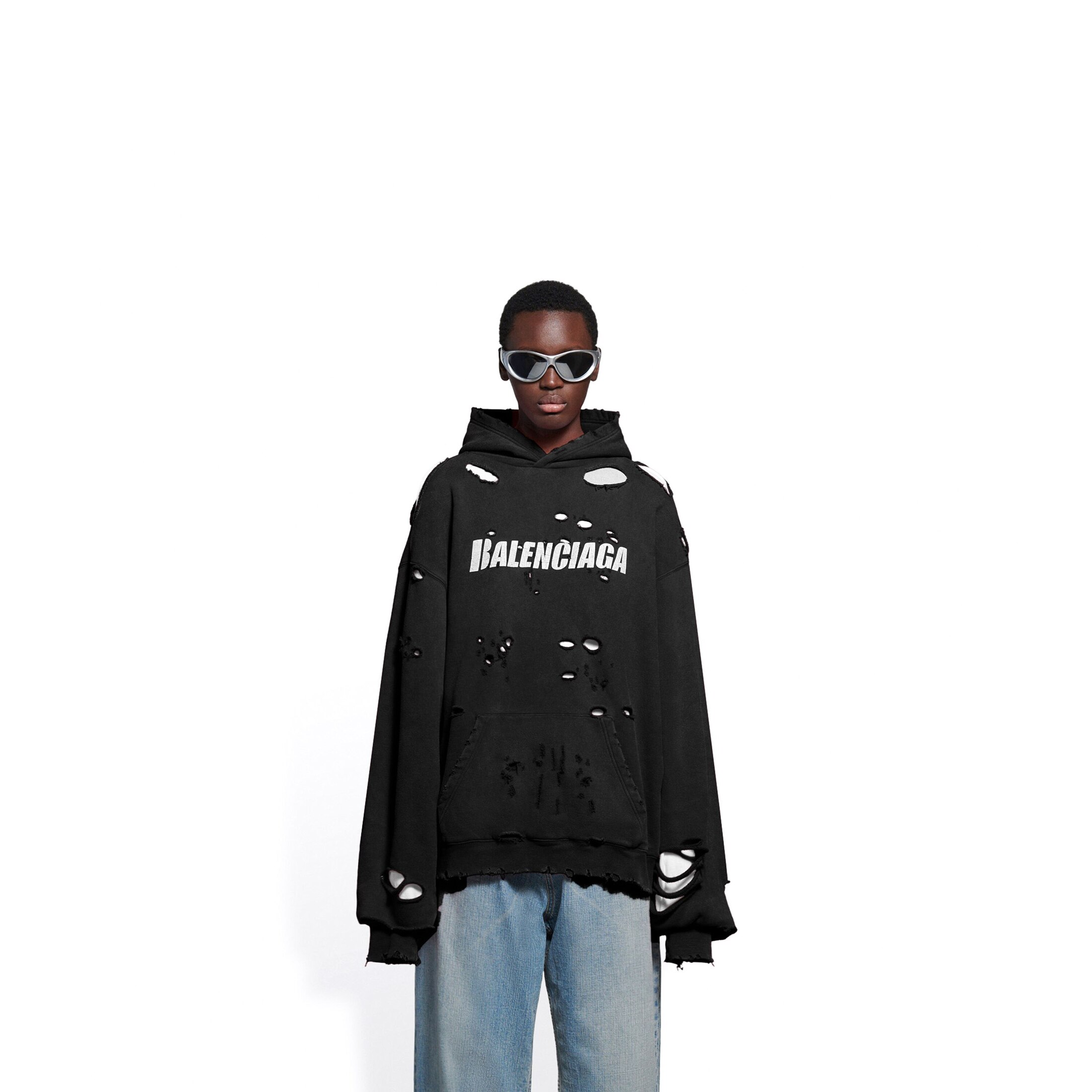 balenciaga destroyed hoodie