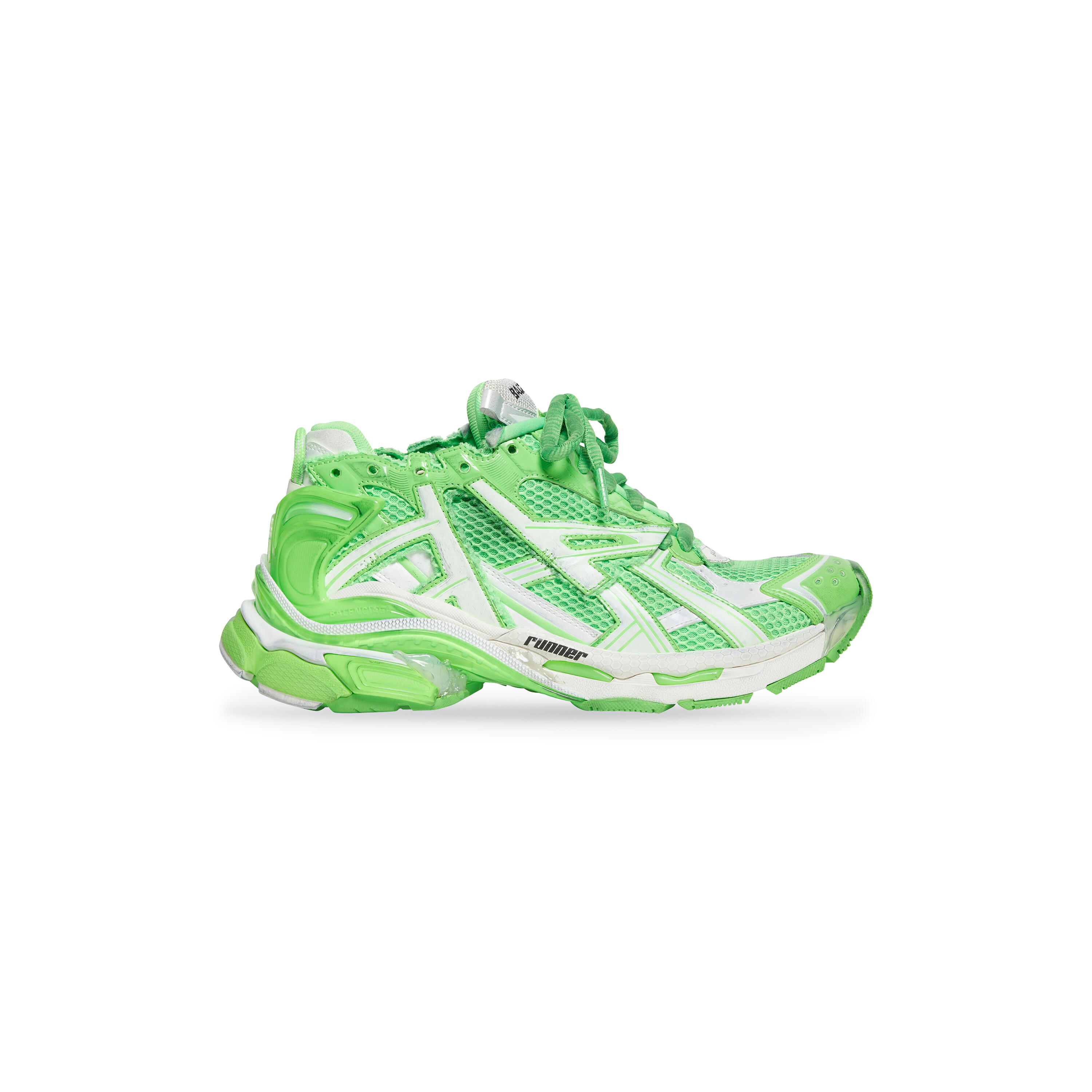 Lengua macarrónica Cha Bigote Zapatillas Runner para Hombre en Verde Fluorescente | Balenciaga ES